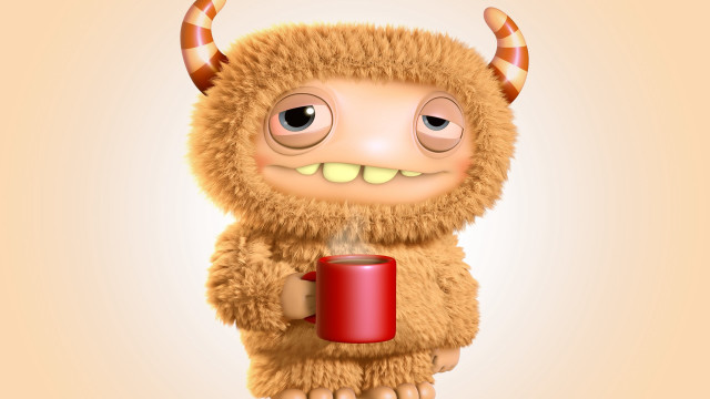 Cartoon character coffee horns nose free wallpaper for desktop - medium preview image