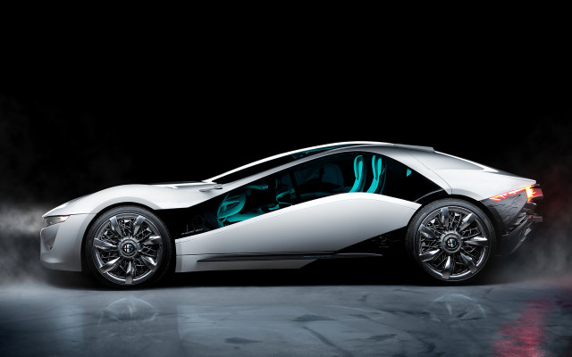 White car spray water futuristic free wallpaper for desktop - medium preview image