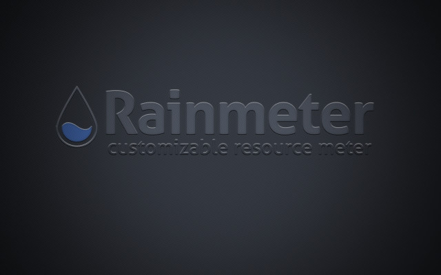 Rainmeter logo black background blue free wallpaper for desktop - medium preview image