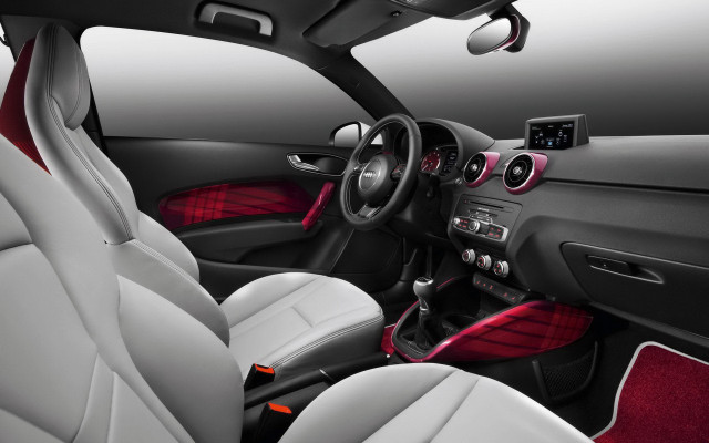 Red white interior black dashboard free wallpaper for desktop - medium preview image