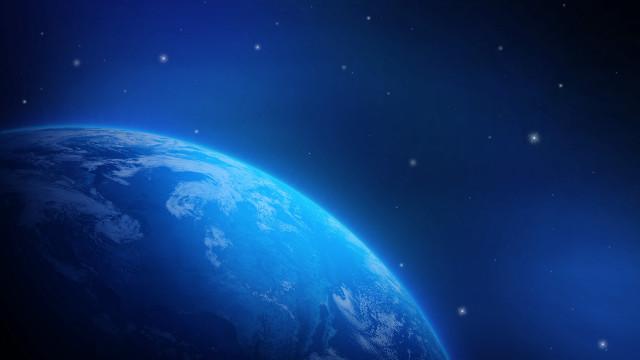 Blue earth stars night sky free wallpaper for desktop - medium preview image