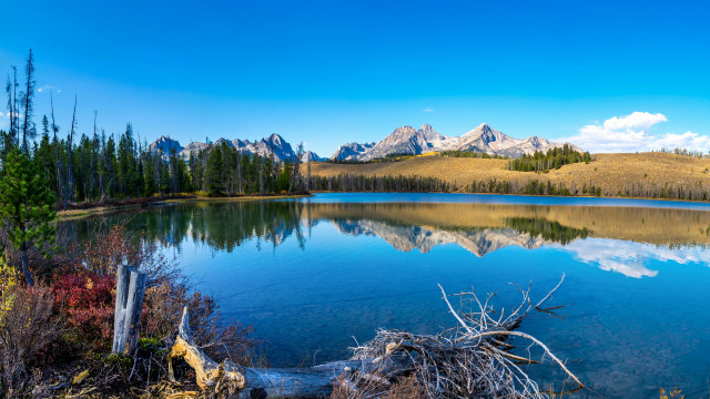 Lake mountains trees blue sky #15 free wallpaper for desktop - medium preview image