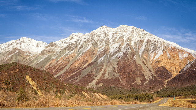 Mountain road clouds trees sky #3 free wallpaper for desktop - medium preview image