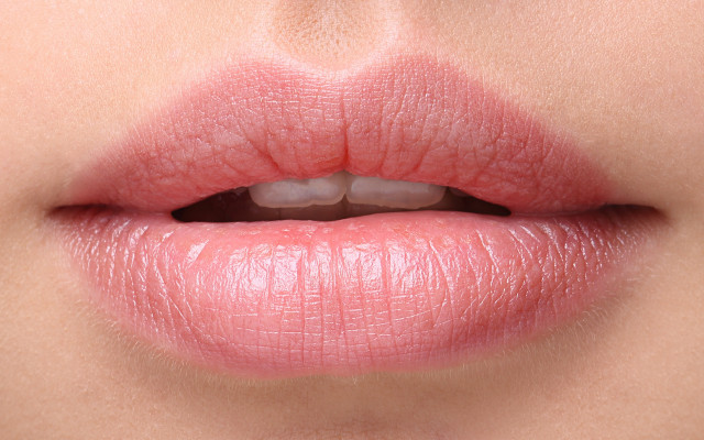 Pink lips white lipring photorealistic free wallpaper for desktop - medium preview image