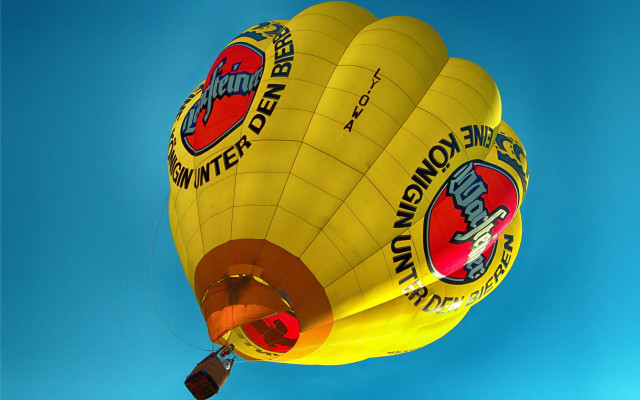 Hot air balloon yellow red free wallpaper for desktop - medium preview image