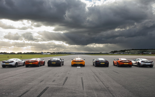 Sports cars runway cloudy sky free wallpaper for desktop - medium preview image