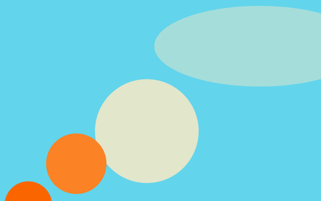 Blue sky three orange circles free wallpaper for desktop - medium preview image