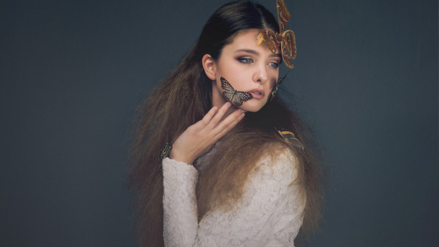 Woman butterfly face head fashion free wallpaper for desktop - medium preview image