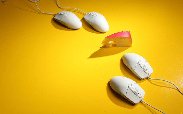 Three mice paper wires automatiste free wallpaper for desktop - medium preview image