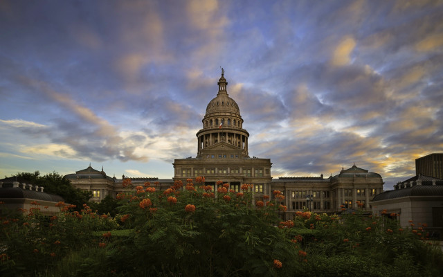 Building tower clock clouds dusk free wallpaper for desktop - medium preview image