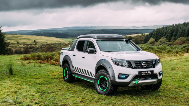 White truck green field forest free wallpaper for desktop - medium preview image