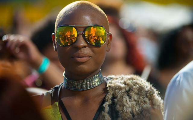 Afrofuturism shavedhead sunglasses furcoat crowdedstreet free wallpaper for desktop - medium preview image
