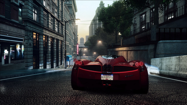 Red sports car city night #5 free wallpaper for desktop - medium preview image