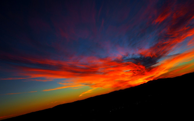 Sunset red cloud mountain blue free wallpaper for desktop - medium preview image