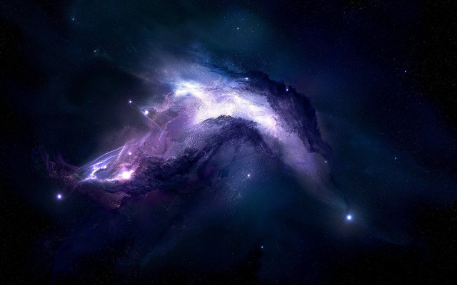 Colorful space star nebula moon free wallpaper for desktop - medium preview image