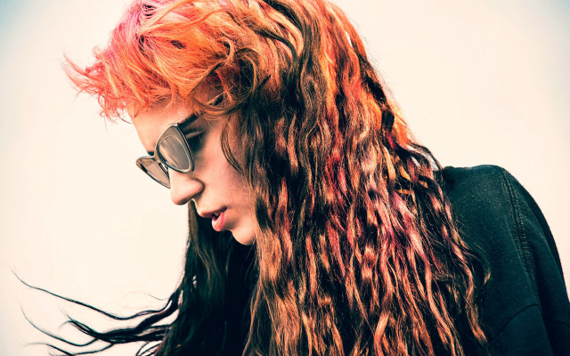 Woman long hair sunglasses cellphone free wallpaper for desktop - medium preview image