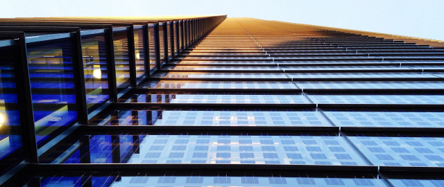 Tall building windows reflection deconstructivism free wallpaper for desktop - medium preview image