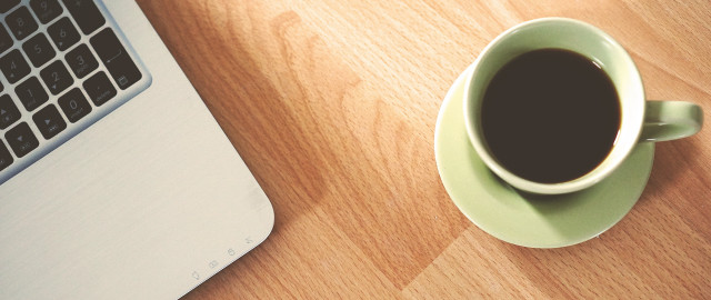 Coffee laptop table typographic ambient free wallpaper for desktop - medium preview image