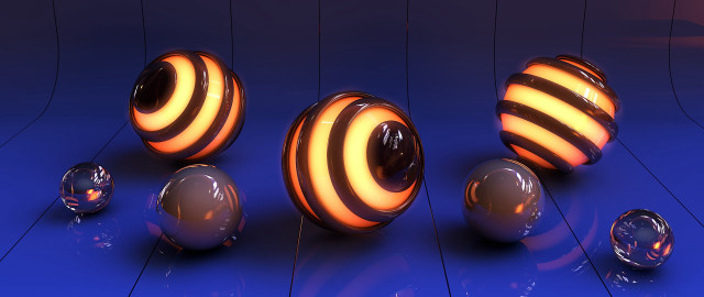 Shiny balls blue surface red free wallpaper for desktop - medium preview image