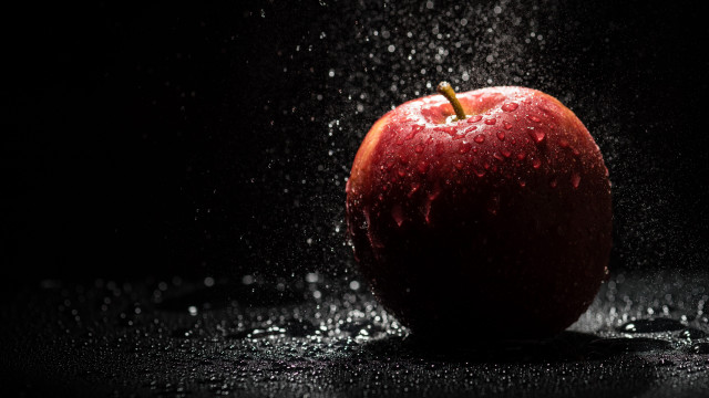 Water splash apple black background free wallpaper for desktop - medium preview image