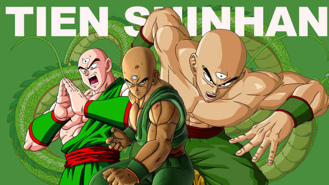 Cartoon two men fighting tenshinhan free wallpaper for desktop - medium preview image