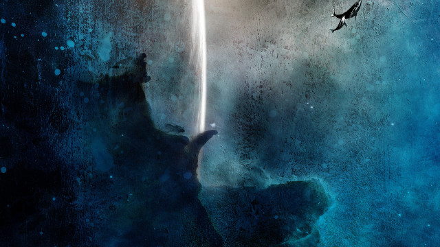 Space man light beam dog free wallpaper for desktop - medium preview image