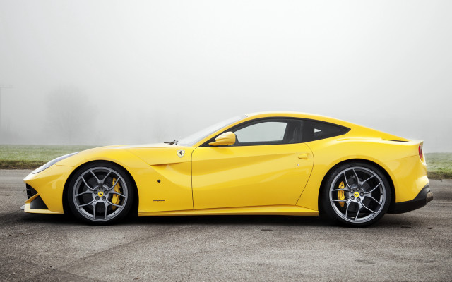 Yellow sports car foggy parking #3 free wallpaper for desktop - medium preview image