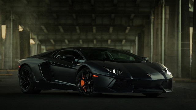 Black sports car parking garage #2 free wallpaper for desktop - medium preview image