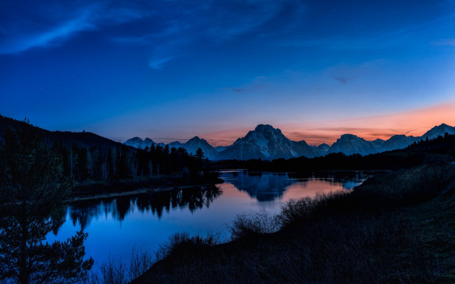Lake mountains sunset pink sky #2 free wallpaper for desktop - medium preview image