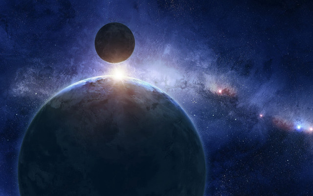 Space scene distant objects bright free wallpaper for desktop - medium preview image