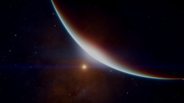 Distant object sky bright light free wallpaper for desktop - medium preview image