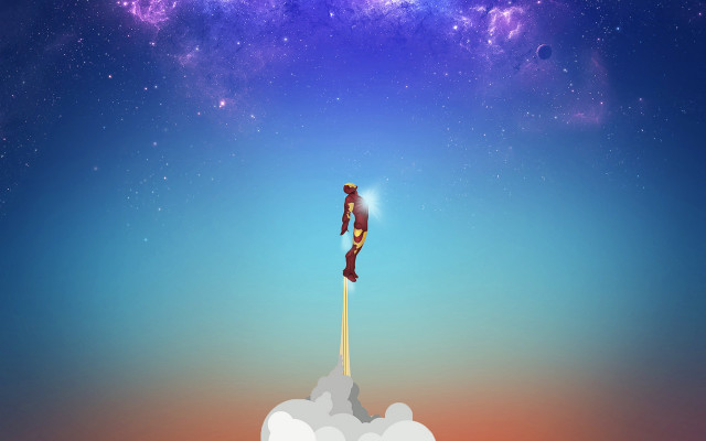 Sky man star aurora fireworks free wallpaper for desktop - medium preview image