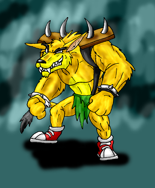 Demon baseballbat greenredshirt furry conceptart free wallpaper for mobile - medium preview image