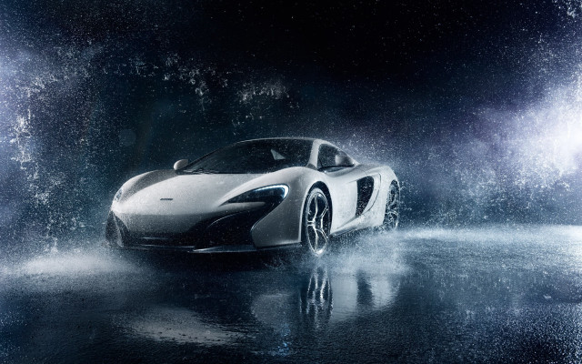White sports car dark room #31 free wallpaper for desktop - medium preview image