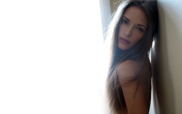 Woman leaning wall hair air free wallpaper for desktop - medium preview image