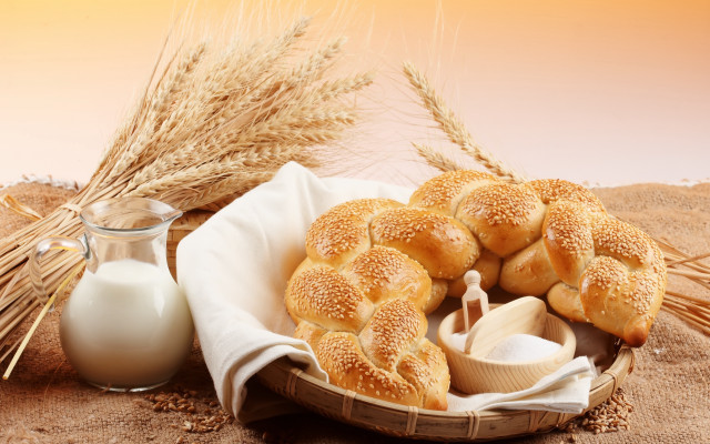 Bread milk wheat table cloth free wallpaper for desktop - medium preview image