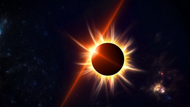Solar eclipse black hole bright free wallpaper for desktop - medium preview image