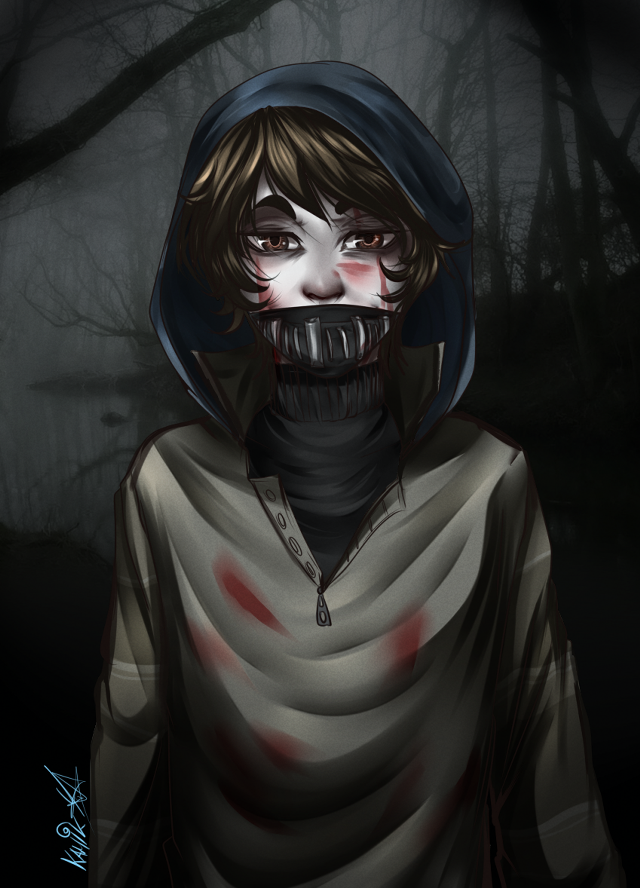 Creepy bloody hooded person dark free wallpaper for mobile - medium preview image