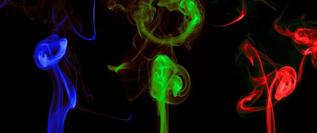Colored smoke holography flower glowing free wallpaper for desktop - medium preview image
