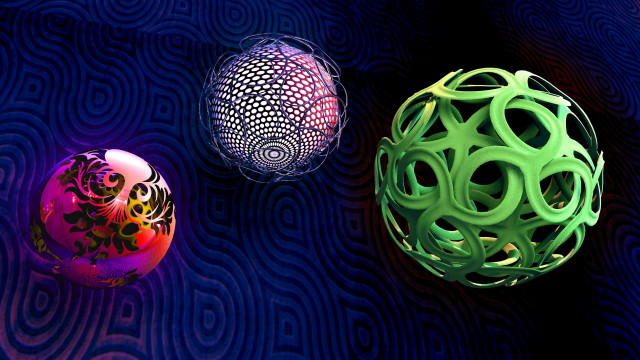 Three colored balls glowing magic free wallpaper for desktop - medium preview image