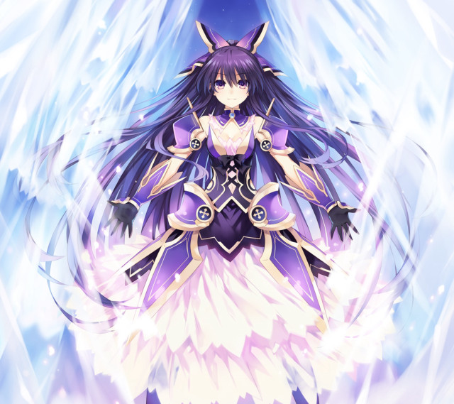 Anime purple dress blue snowflakes free wallpaper for tablet - medium preview image