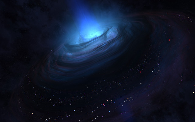 Blue cosmic hologram space aurora free wallpaper for desktop - medium preview image