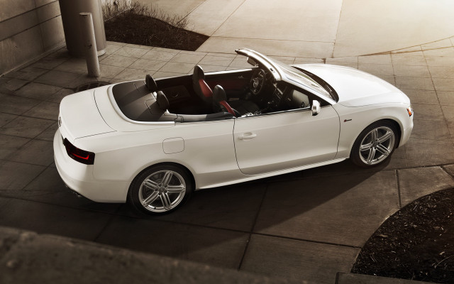 White convertible car dream photorealism free wallpaper for desktop - medium preview image