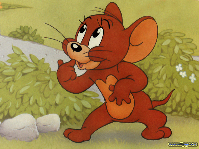 Cartoon character running grass mouse free wallpaper for desktop - medium preview image
