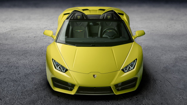 Yellow sports car top open free wallpaper for desktop - medium preview image
