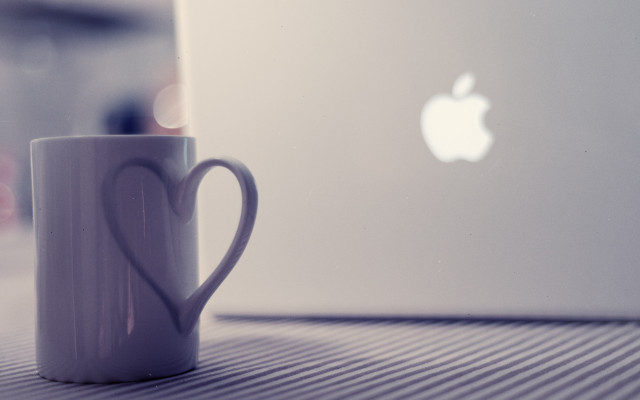 White mug laptop heart video free wallpaper for desktop - medium preview image
