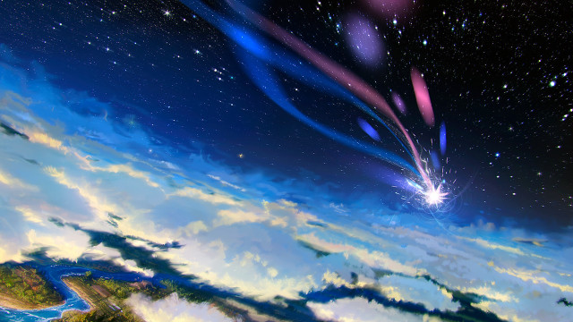 Space station shooting star earth free wallpaper for desktop - medium preview image