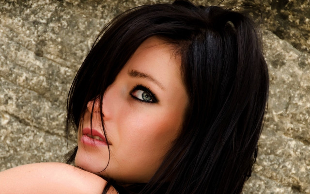 Gothic portrait black hair blue #2 free wallpaper for desktop - medium preview image