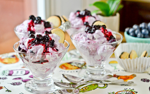 Ice cream fruit salad rococo free wallpaper for desktop - medium preview image