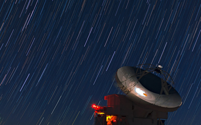 Satellite dish night sky stars #2 free wallpaper for desktop - medium preview image